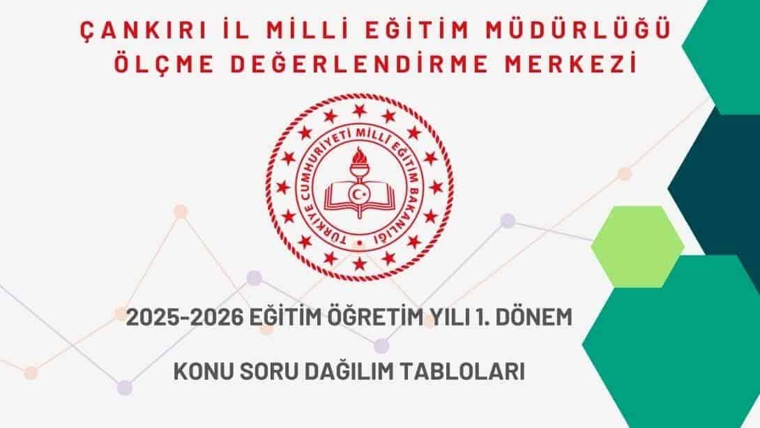 1. Dönem Ortak Sınavlar Konu Soru Dağılım Tabloları Yayımlandı